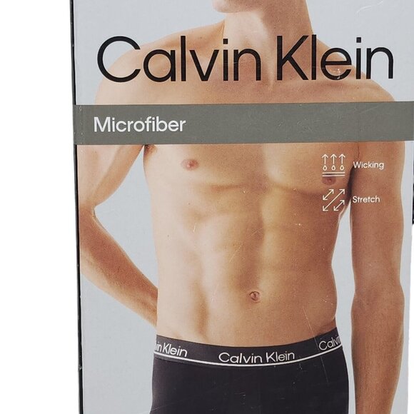 Calvin Klein Boxer Brief Size XL  3 Pack Microfiber Stretch Soft Blue Navy& Gray - Picture 3 of 8